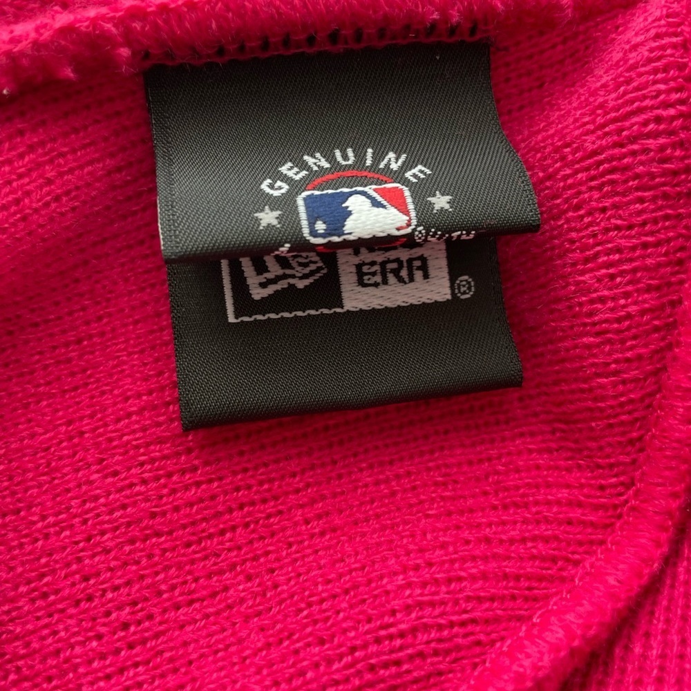 MLB New Era Los Angeles Dodgers Pop Base Beanie Pink/Orange Embroidered Toboggan - Picture 5 of 7